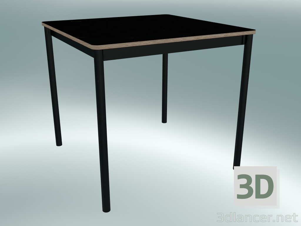 modèle 3D Base de table carrée 80X80 cm (Noir, Contreplaqué, Noir) - preview