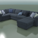 3D Modell Ecksofa (Modul 4 + 9 + 6 + Hocker) - Vorschau