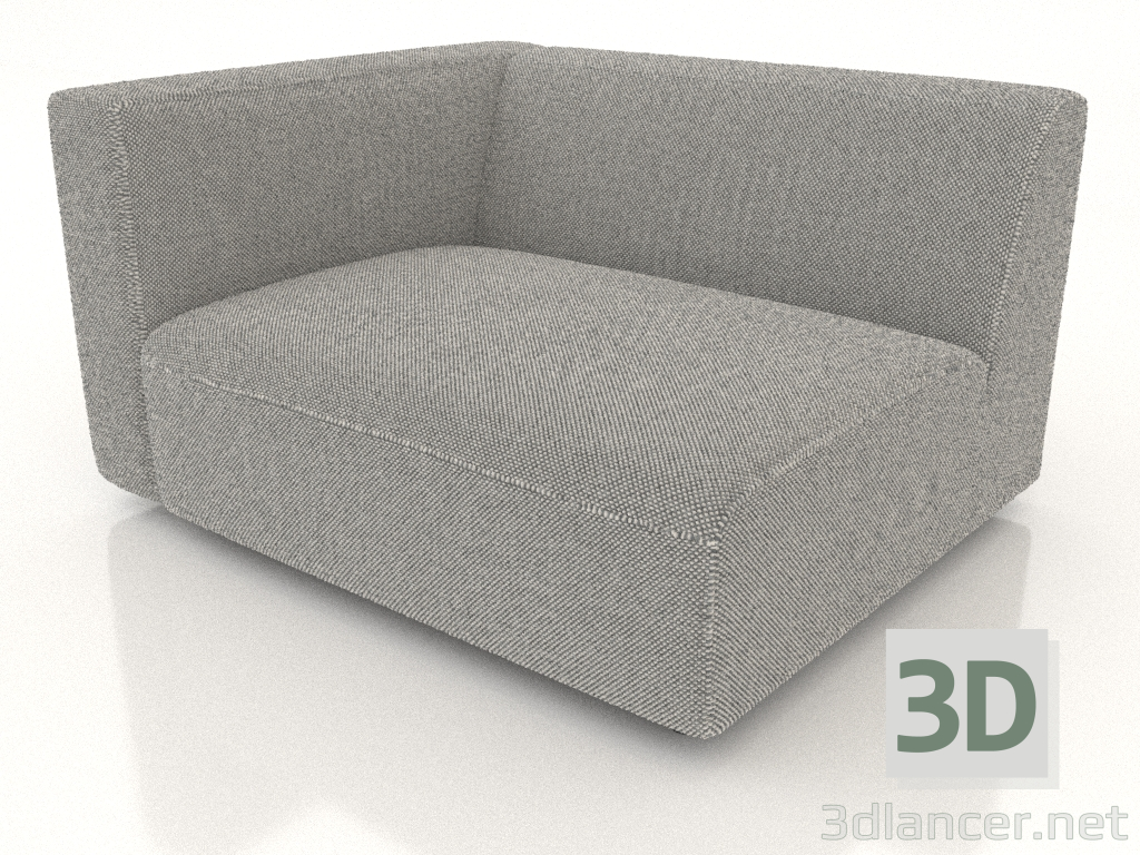 3d model Sofa module 1 seater (XL) 103x100 with armrest on the left - preview