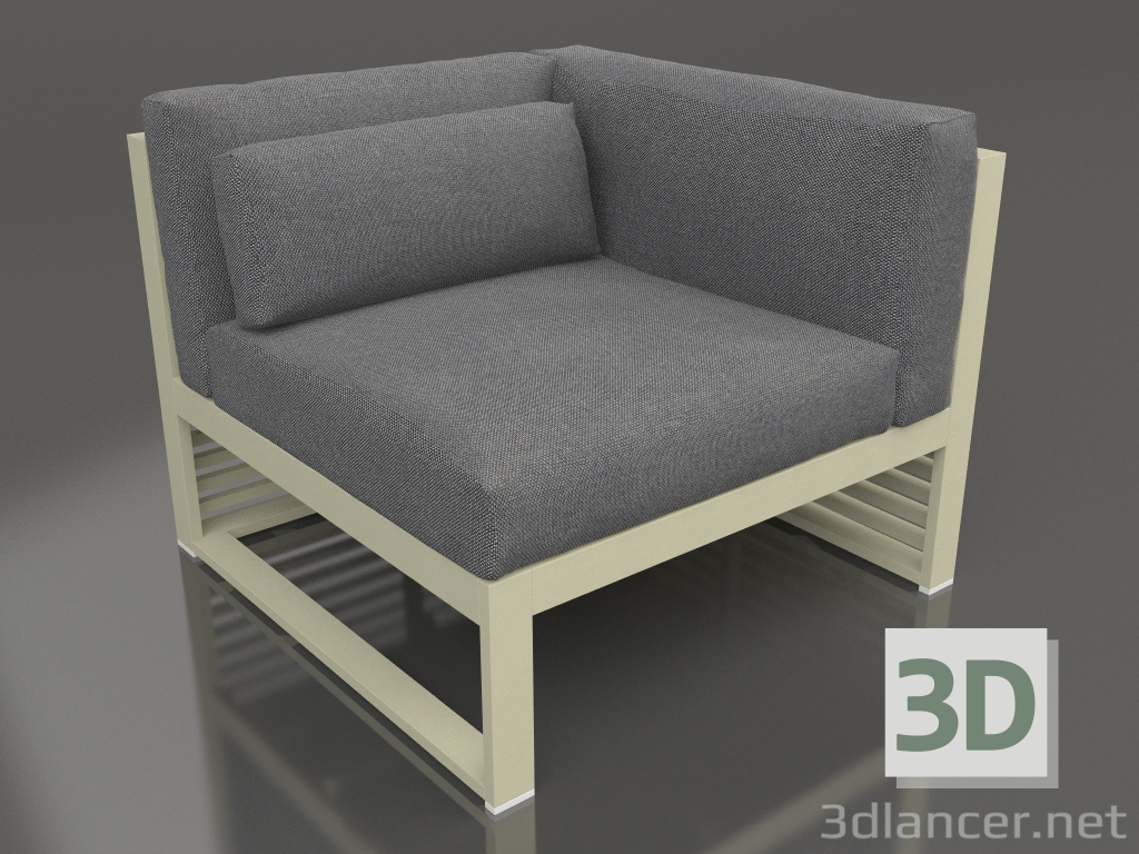 Modelo 3d Sofá modular, seção 6 direita (Ouro) - preview