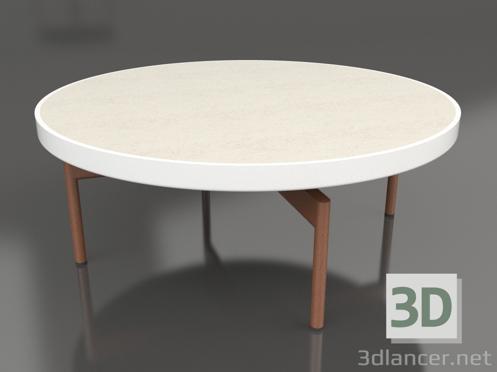 3d модель Стол журнальный круглый Ø90x36 (White, DEKTON Danae) – превью