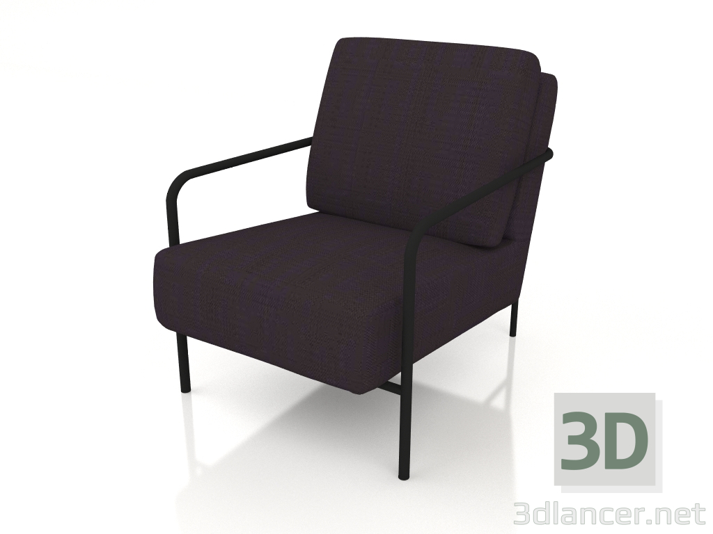 modello 3D Poltrona lounge X-bang (grigio scuro) - anteprima