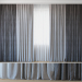 3d Curtains with tulle set 06 model buy - render