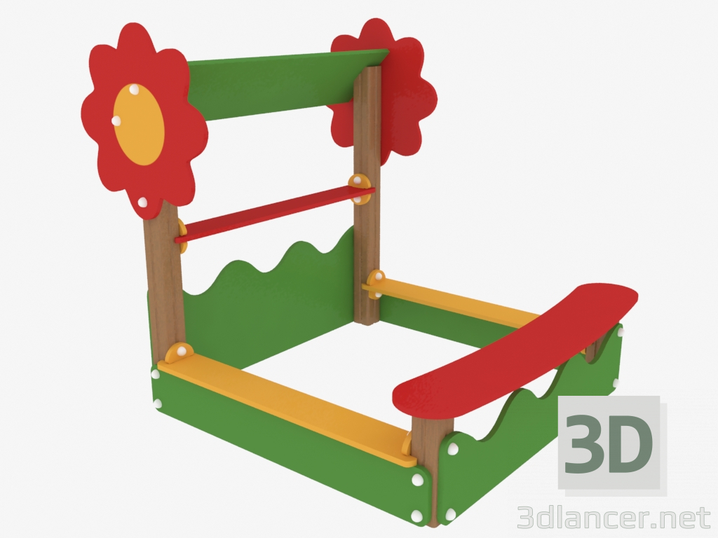 3d model Cajón con arena para juegos infantiles (5310) - vista previa