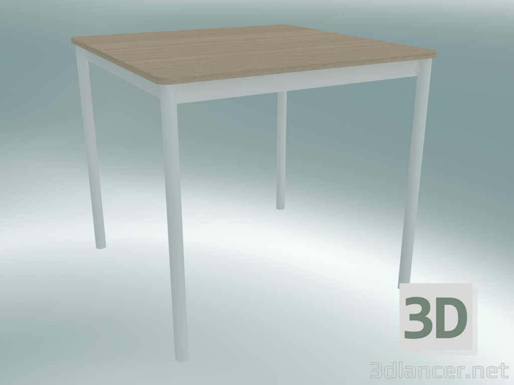 3d model Square table Base 80X80 cm (Oak, White) - preview