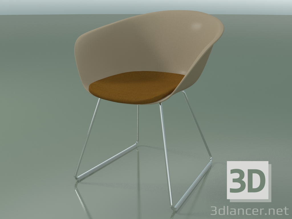 modèle 3D Chaise 4220 (sur un traîneau, avec un oreiller sur le siège, PP0004) - preview