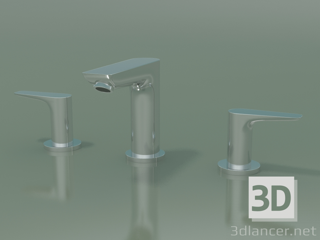 3d модель Змішувач для раковини, на 3 отвори (71733000) – превью