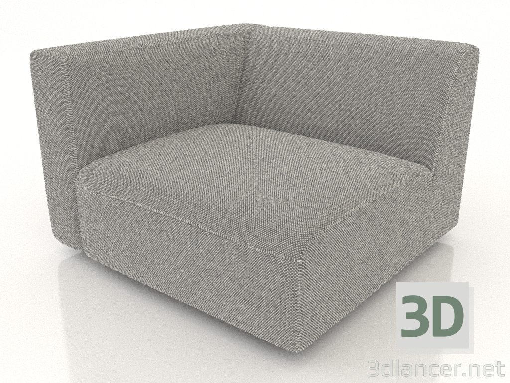 3d model Módulo sofá 1 plaza (XL) 83x100 con reposabrazos a la izquierda - vista previa