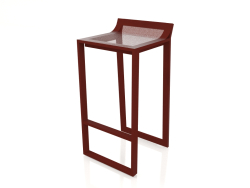 Tabouret haut avec dossier bas (Rouge vin)