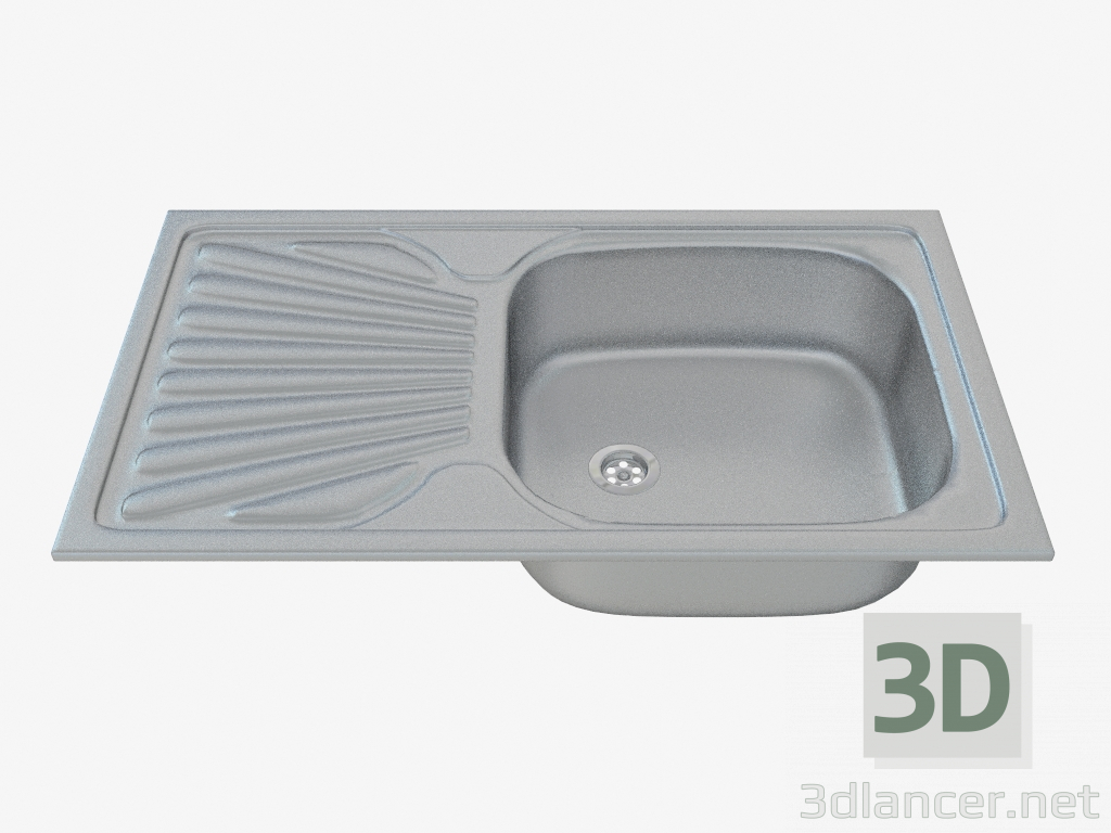 3d model Lavabo, 1 recipiente con escurridor - Satin Techno (ZMU 0110) - vista previa