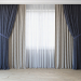 3d Curtains with tulle set 3 in 1 model buy - render