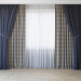 3d Curtains with tulle set 3 in 1 model buy - render