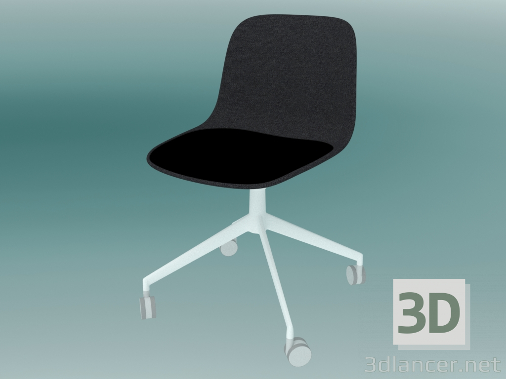 3d model Silla con ruedas SEELA (S342 con tapizado y molduras de madera) - vista previa