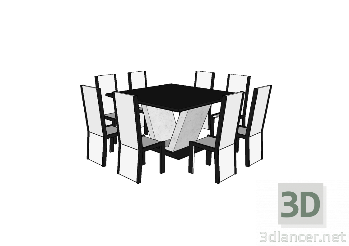 3d model DINNING ROOM - preview