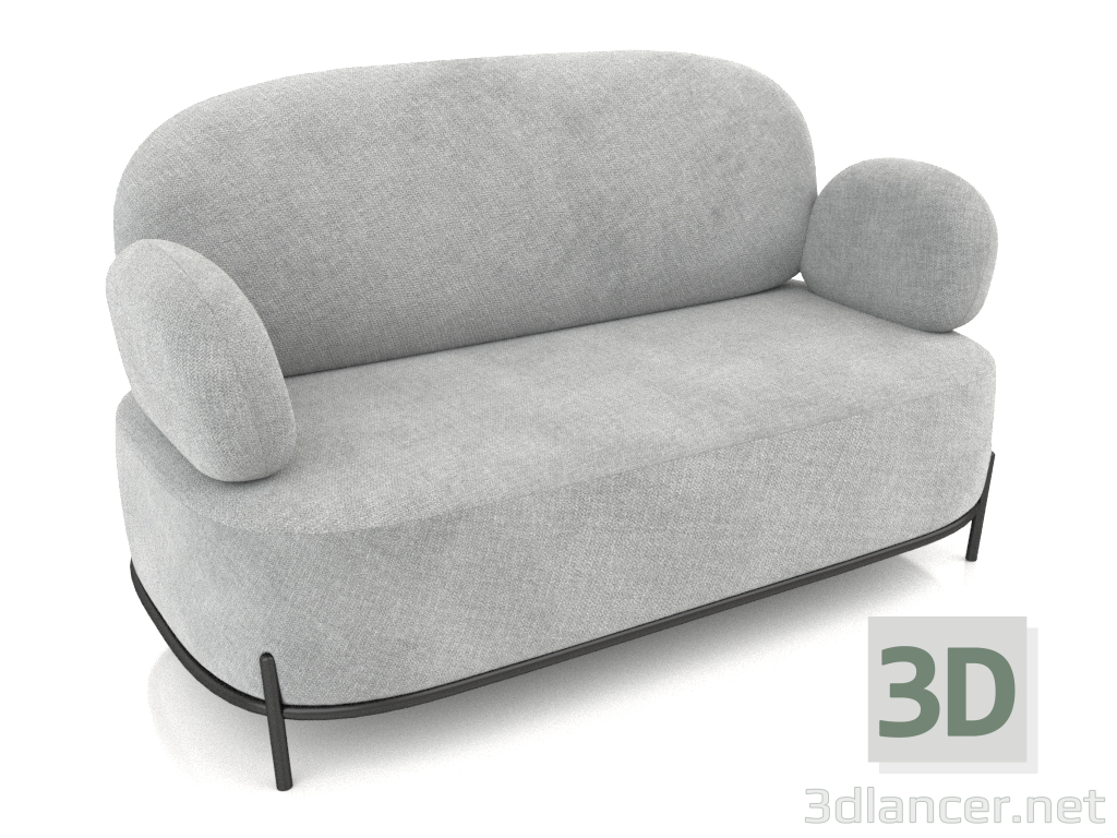 modèle 3D Canapé Coco 2 places (gris) - preview