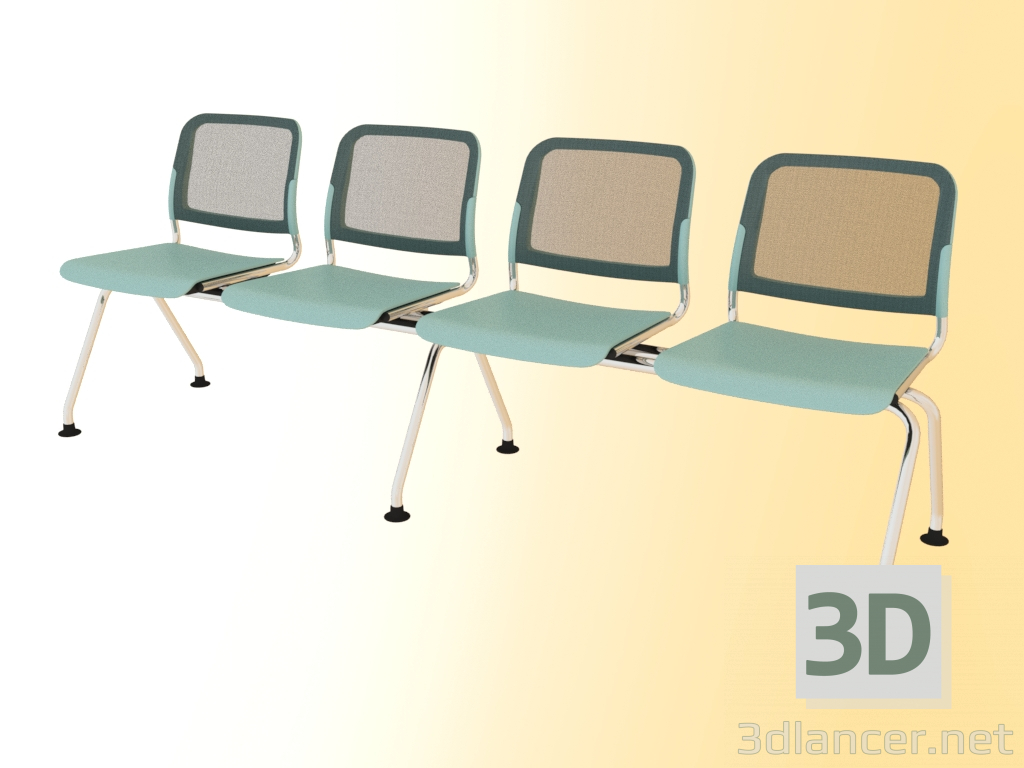 modèle 3D Banquette 4 places (525L4) - preview