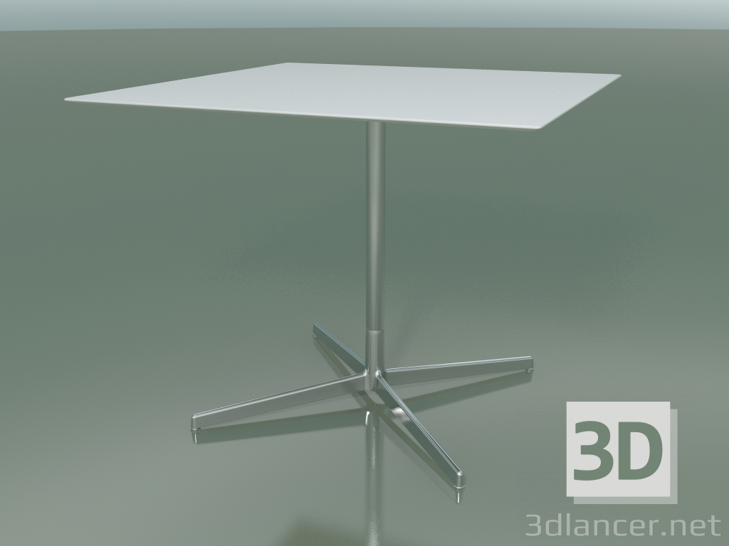 3D Modell Quadratischer Tisch 5551 (H 72,5 - 89 x 89 cm, Weiß, LU1) - Vorschau