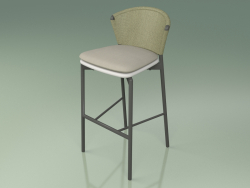 Tabouret de bar 050 (Olive, Métal Fumé, Résine Polyuréthane Gris)