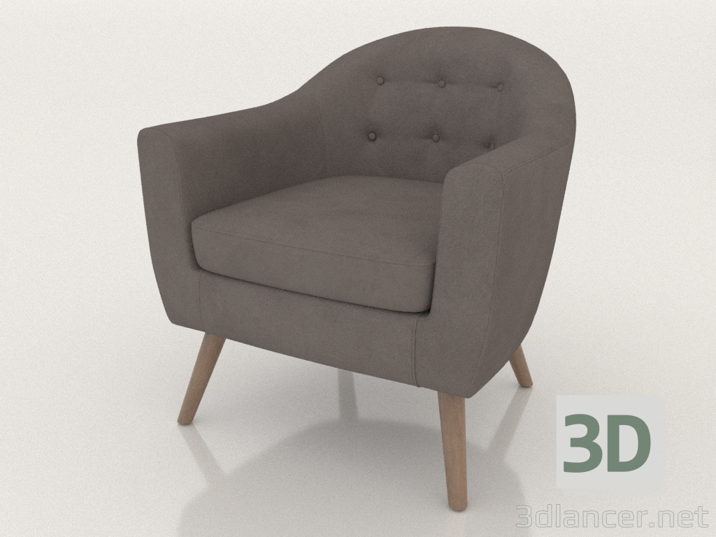 3d model Sillón Florence (gris-beige) - vista previa