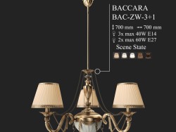 Lampadario a bracci Kutek baccara bac-zw-3 1