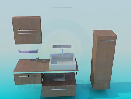 3d model Muebles para el lavabo - vista previa