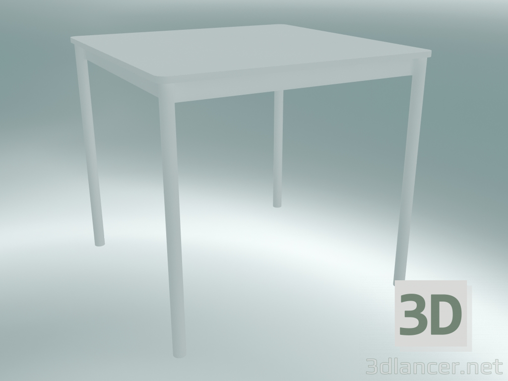 3d model Mesa cuadrada Base 80X80 cm (Blanco) - vista previa