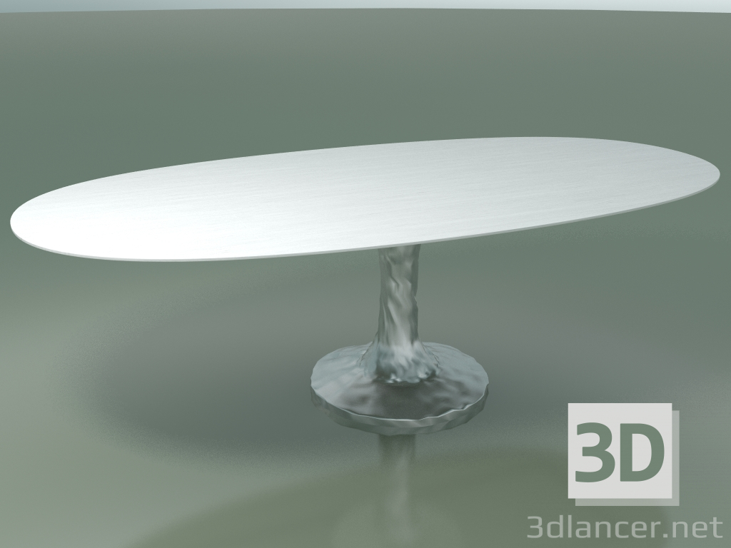 modello 3D Tavolo da pranzo ovale (137, bianco lucido) - anteprima