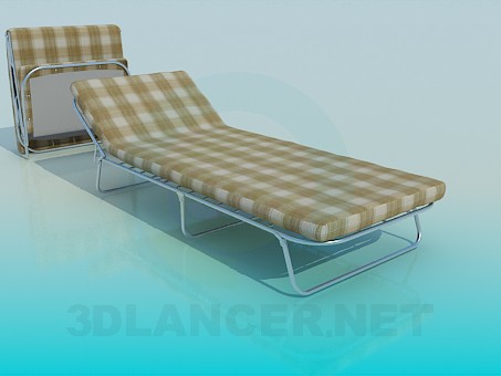 Modelo 3d Cama dobrável com colchão - preview