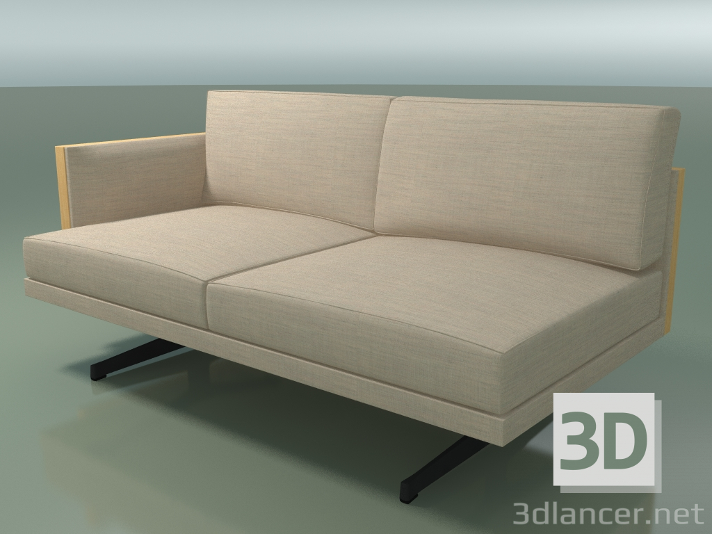 modello 3D Modulo terminale 5230 (bracciolo destro, gambe a H, rovere naturale) - anteprima