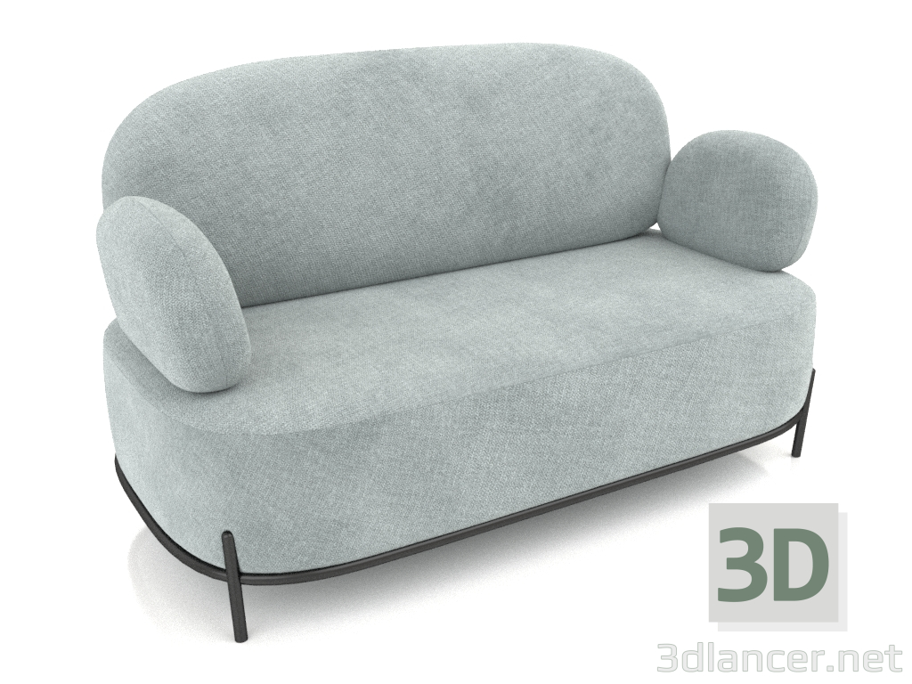 3D Modell Sofa Coco 2-Sitzer (blau) - Vorschau