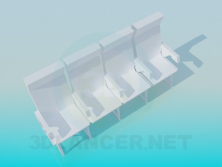 3D Modell Die gekoppelte Stühle - Vorschau