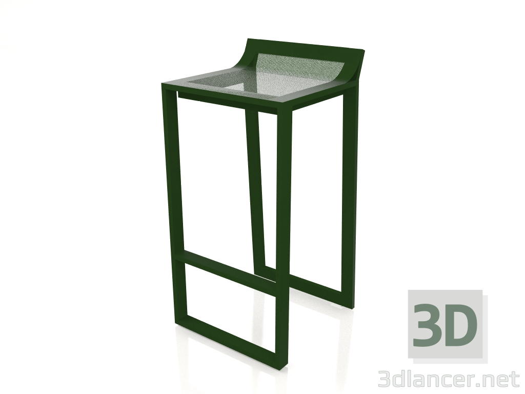 3D Modell Hoher Hocker mit niedriger Rückenlehne (Flaschengrün) - Vorschau