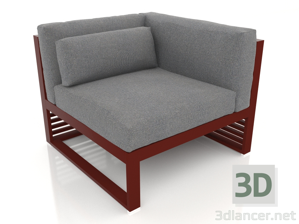 3d модель Диван модульный, секция 6 правая (Wine red) – превью