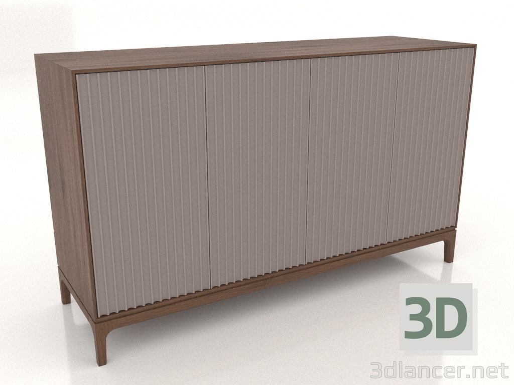 3d model Mueble de TV FARGO con frontales fresados 1600x500x950 mm (platino, roble tabaco, opción 2) - vista previa