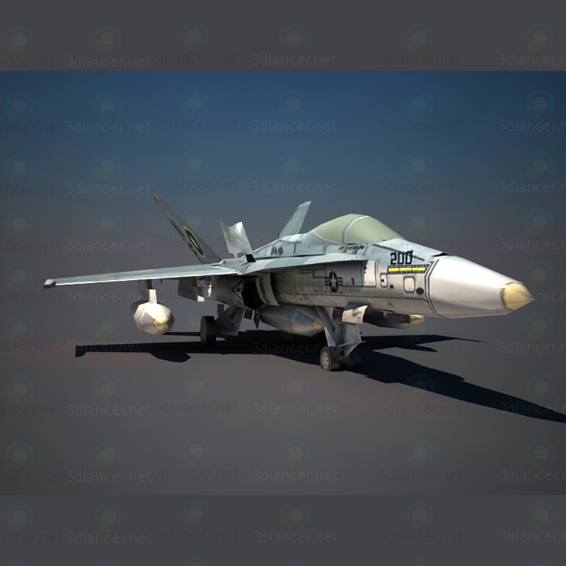 Avión militar Hornet F18 3D modelo Compro - render