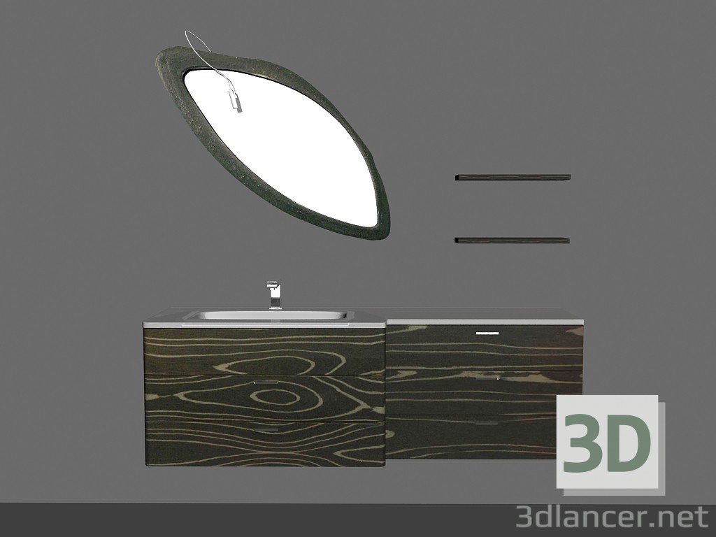 Modelo 3d Sistema modular para banheiro (composição 1) - preview