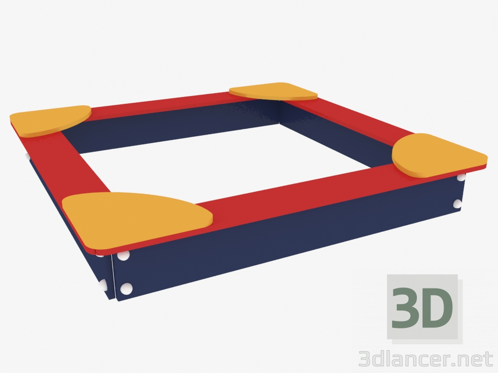 3d model Caja de arena para juegos infantiles 1.6 × 1.6 × 0.2 m (5313) - vista previa