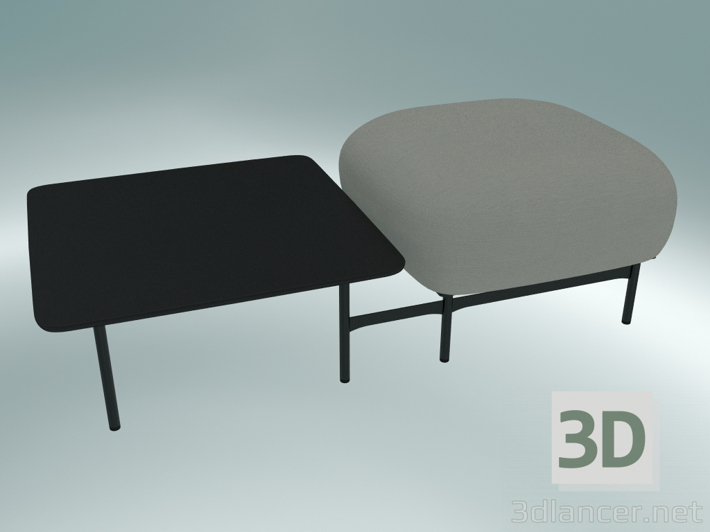 3D Modell Isole modulares Sitzsystem (NN1, Sitzpuff mit quadratischem Tisch) - Vorschau