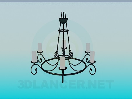 3d model Candelabro con velas - vista previa