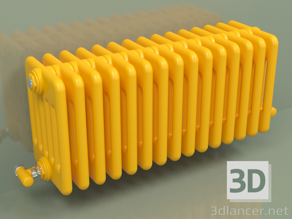 3d model Radiador TESI 6 (H 300 15EL, Amarillo melón - RAL 1028) - vista previa