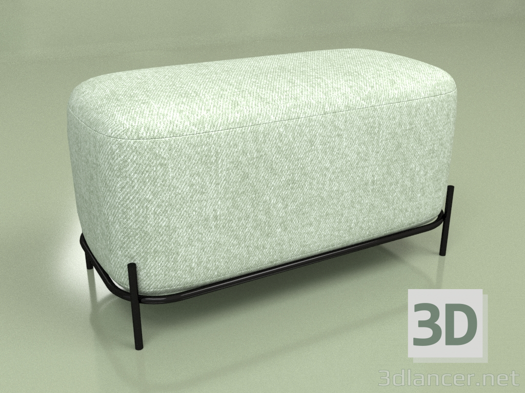 modello 3D Pouf Pawai larghezza 80 (grigio-turchese) - anteprima