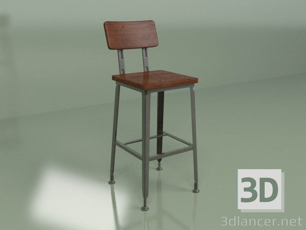 3d model Bar stool Hans (brown) - preview