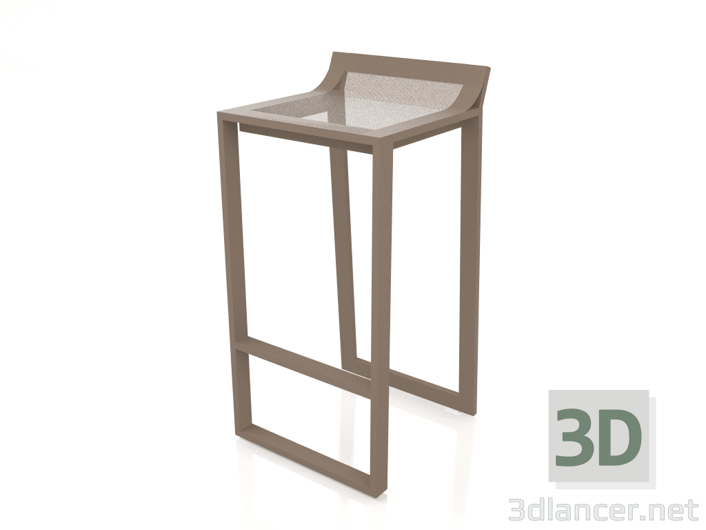 3d model Taburete alto con respaldo bajo (Bronce) - vista previa