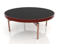 Table basse ronde Ø90x36 (Rouge vin, DEKTON Domoos)