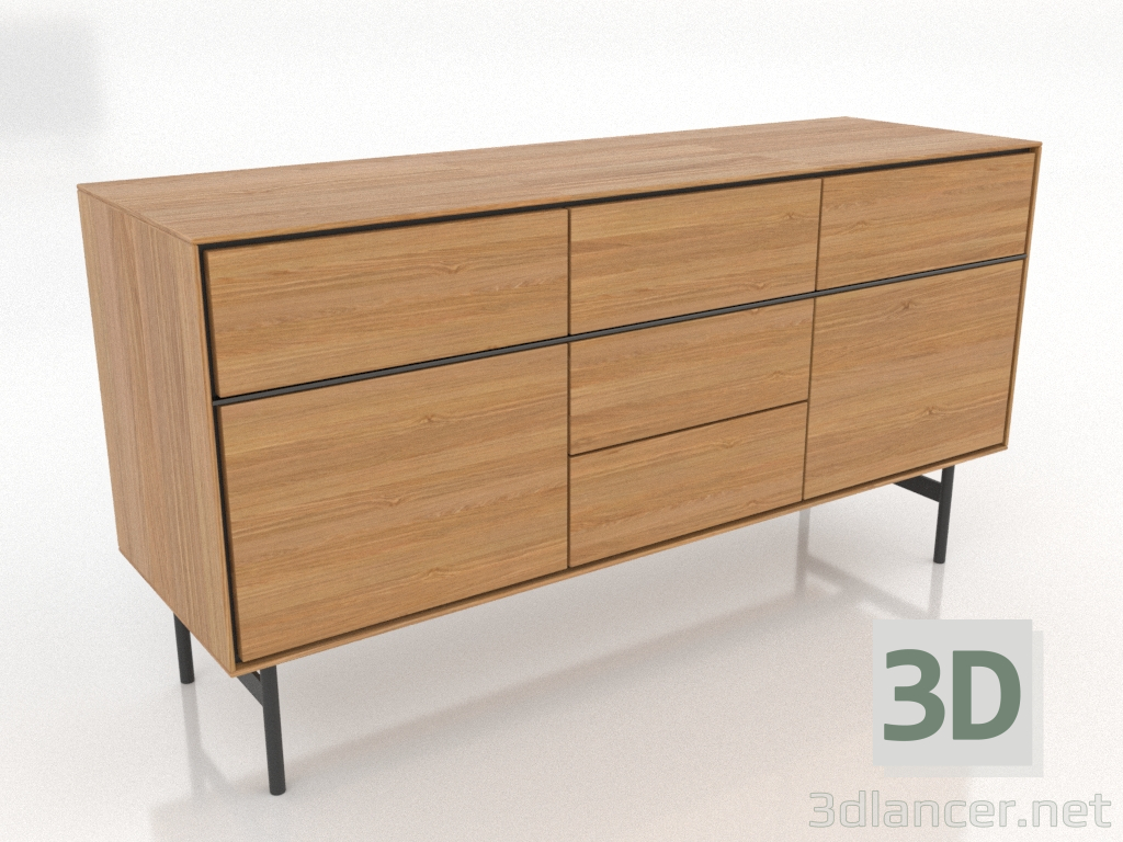 modèle 3D Armoire 2 1600x500 mm (chêne naturel) - preview modèle 3D Armoire 2 1600x500 mm (chêne naturel) - preview