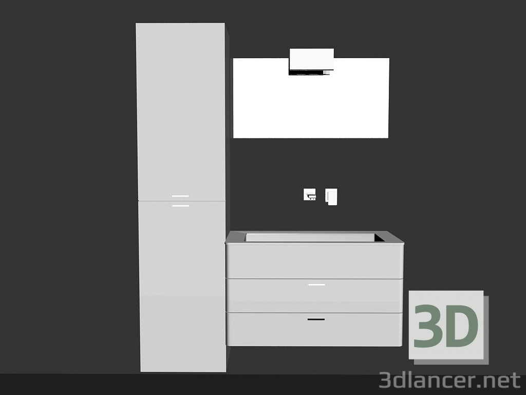 modello 3D Bagno per modulare canzone sistema 3 - anteprima