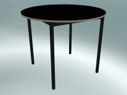 Mesa redonda Base ⌀90 cm (Preto, Contraplacado, Preto)
