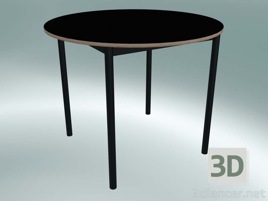 Modelo 3d Mesa redonda Base ⌀90 cm (Preto, Contraplacado, Preto) - preview