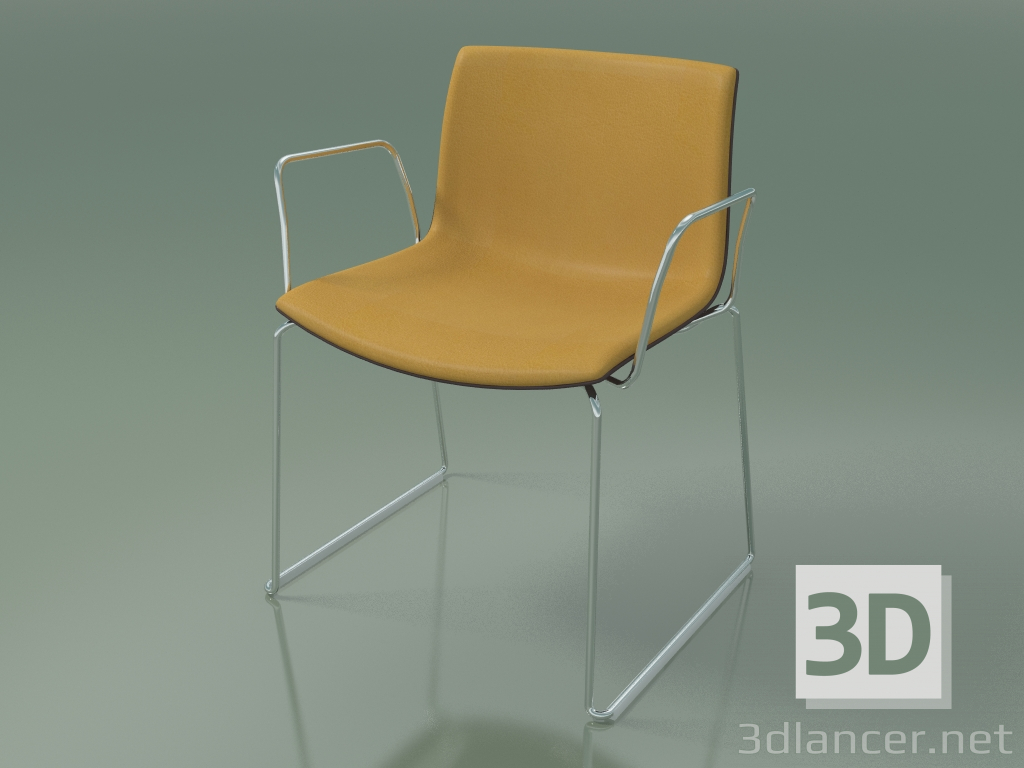 3d model Silla 2076 (sobre patines, con reposabrazos, con tapizado delantero, polipropileno PO00404) - vista previa