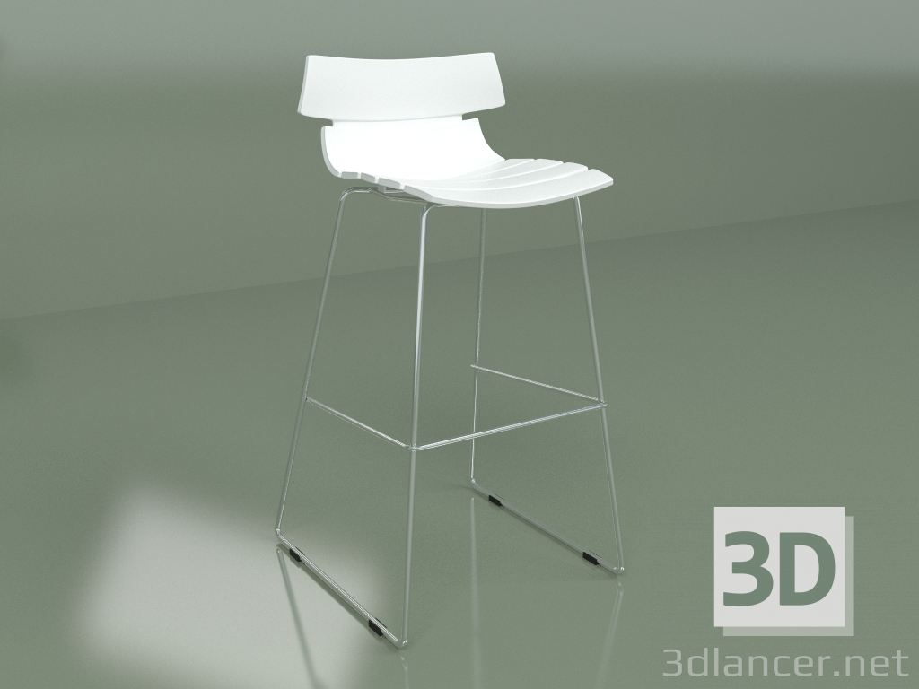 3D modeli Bar taburesi Techno (beyaz) - önizleme